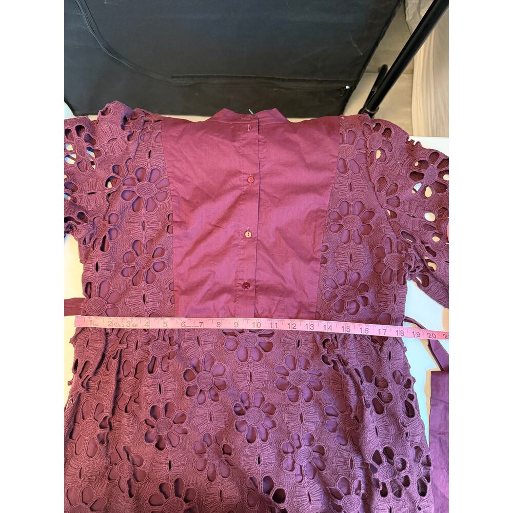 TUCKERNUCK Women’s Merlot Lace Calliope Dress Size L Long Balloon Sleeve Boho - Picture 16 of 16